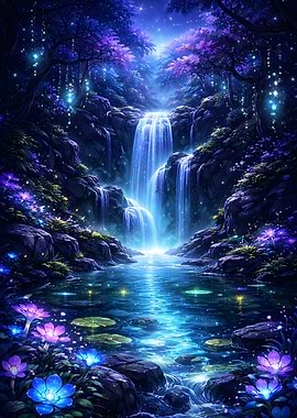 Enchanted Waterfall Forest