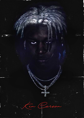 Ken Carson Portrait with Cross Necklace