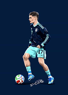 Football Player Number 17 with Ball