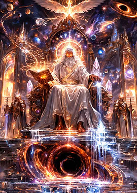 Cosmic God Reading a Book