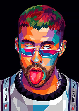 Bad Bunny Pop Art Portrait