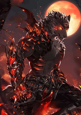 Fiery Werewolf Warrior