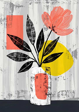 Mid-Century Modern Floral Still Life