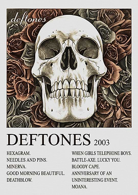 Deftones Skull and Roses Poster