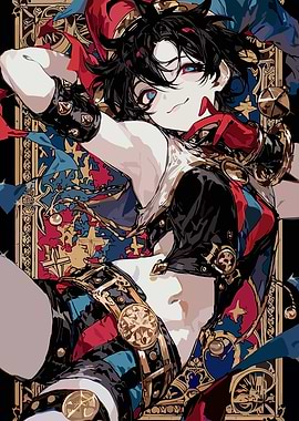 Anime Jester Character Portrait