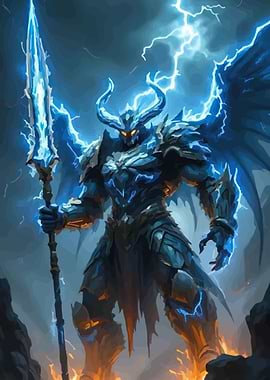 Demonic Warrior with Lightning Spear
