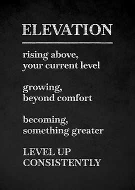 Elevation Motivational Text Art