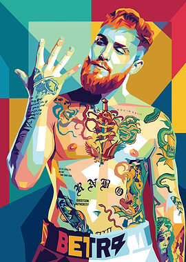 Tattooed Man in Pop Art Style
