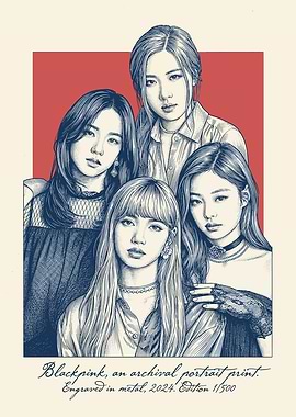 Blackpink Archival Portrait Print