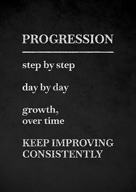 Progression Motivational Text Art