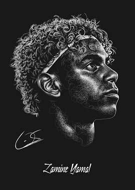 Lamine Yamal Scribble Art