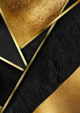 Abstract Gold and Black Geometric Design