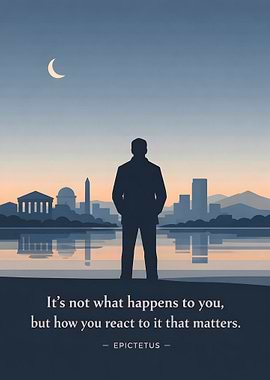 Inspirational quote with cityscape silhouette