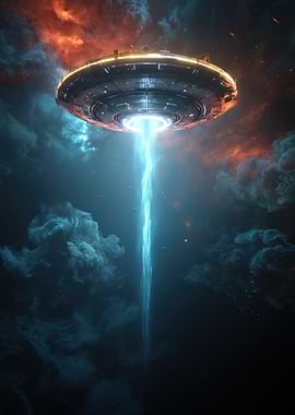 UFO Beam in Cosmic Clouds