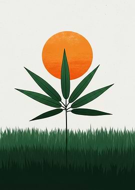 Minimalist Bamboo and Sun