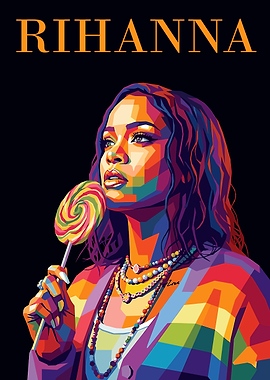 Rihanna Pop Art Portrait