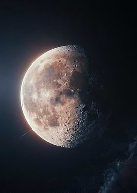Detailed Moon in Space