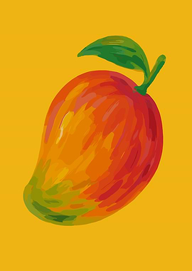 Vibrant Mango with Leaf