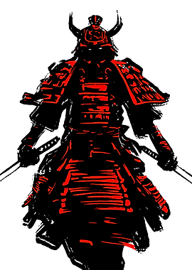 Samurai Warrior with Swords