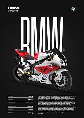 BMW S1000RR Motorcycle Poster