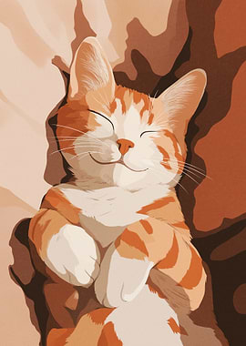 Cute Sleeping Orange Tabby Cat