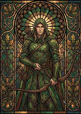 Stained Glass Elf Archer