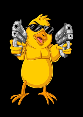 Cool Chick with Guns