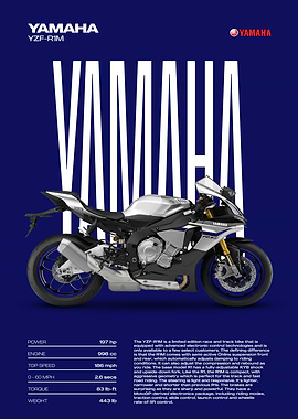 Yamaha YZF-R1M Motorcycle Poster
