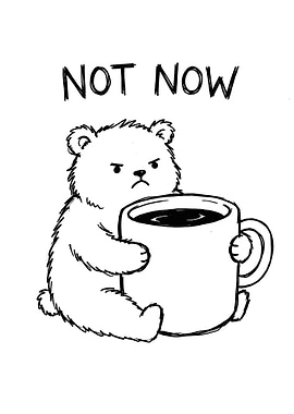 Grumpy Bear with Coffee