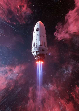 Rocket Launching Through Nebula