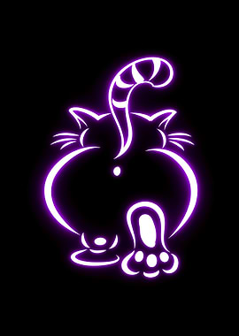 Neon Cat Butt Tail