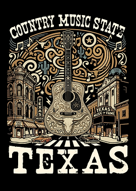 Country Music State Texas Souvenir Vintage Texas