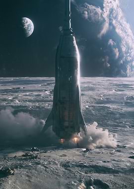 Rocket Launch on the Moon