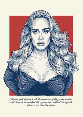 Adele Portrait with Text