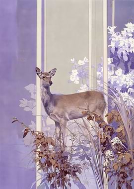 Deer in a Floral Setting