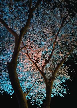 Cherry Blossoms at Night