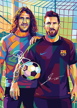 Lionel Messi and Carles Puyol Pop Art