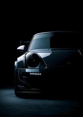 Dark Sports Car Front View