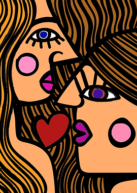 Abstract Faces with Heart