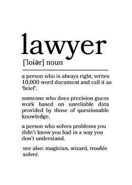 Lawyer Definition Funny Poster