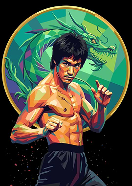 Bruce Lee and Dragon Pop Art