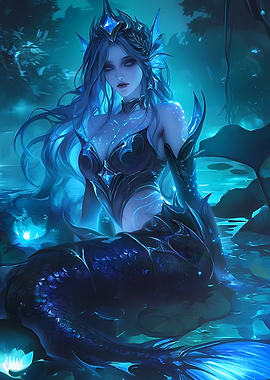 Enchanting Mermaid in a Blue Lagoon
