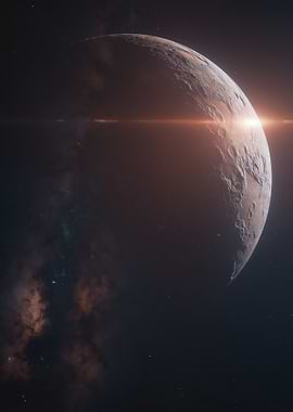 Crescent Moon with Lens Flare