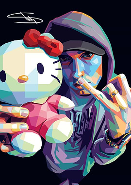 Eminem with Hello Kitty Pop Art