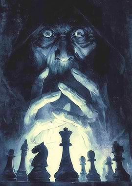 Mysterious Figure Playing Chess