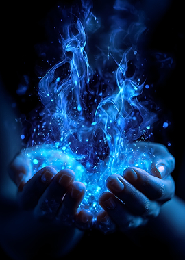 Blue Magic Energy in Hands