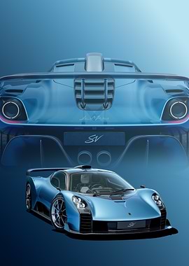 Blue Gordon Murray Le Mans GTR Supercar