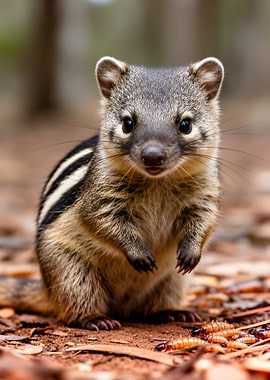 Cute Quoll Eating Grubs