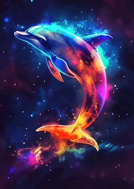 Cosmic Dolphin in Space