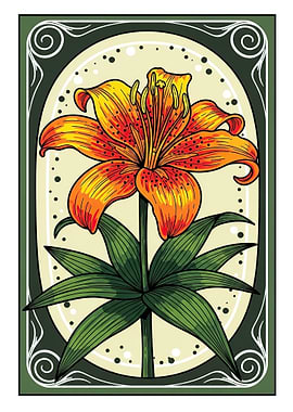 Vibrant Tiger Lily Illustration